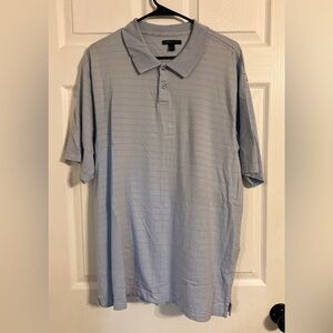Van Heusen Studio Men’s Shirt Sleeve Light Blue Polo Shirt Size Xl Plaid